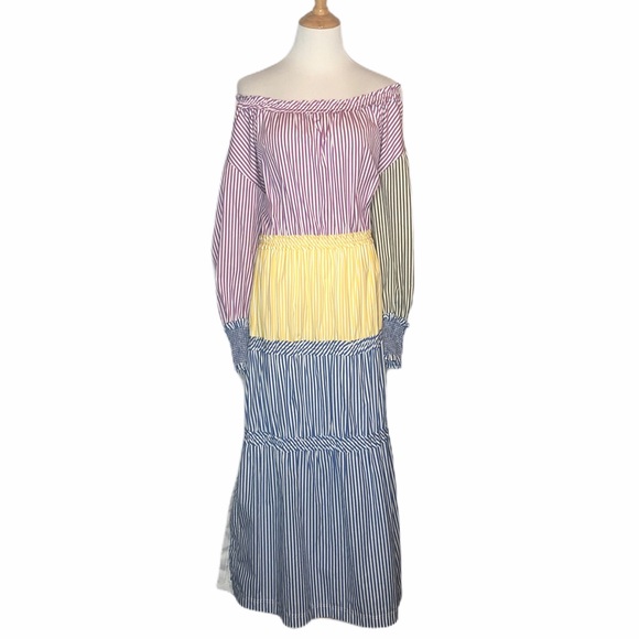 NWT CF Goldman Colorful MultiStripe Maxi Dress 8 - Picture 4 of 13